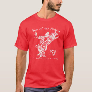 Camiseta 2023 Ano Do Coelho Chinês Zodiac Novo Chinês