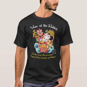 Camiseta 2023 Ano do Coelho Chinês Zodiac Novo Chinês