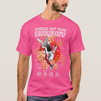 Camiseta 2023 Ano Do Coelho Zodiac Chinês Ano Novo Ra