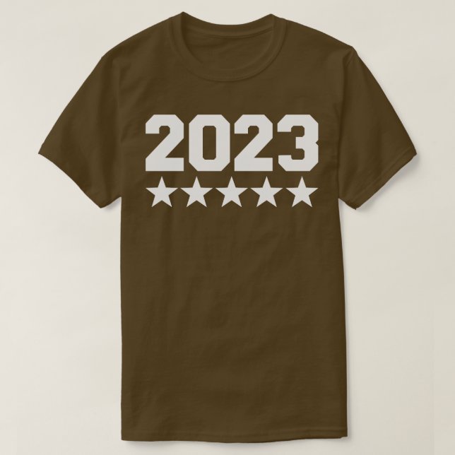 Camiseta 2023 com estrelas para o aniversário e a véspera d (Frente do Design)