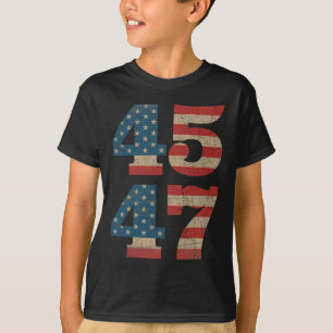 Camiseta 2024 45 47 Vintage American Flag Retro 4547 Trump