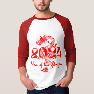 Camiseta 2024 Ano Novo do Dragão Chinês