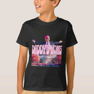 Camiseta 2024 Casa do Papai Engraçado Trump Rosa Leve a Amé