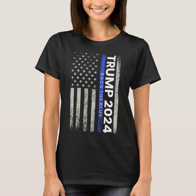 Camiseta 2024 Devolve A Polícia Da Linha Azul Thin Blue - A (Frente)