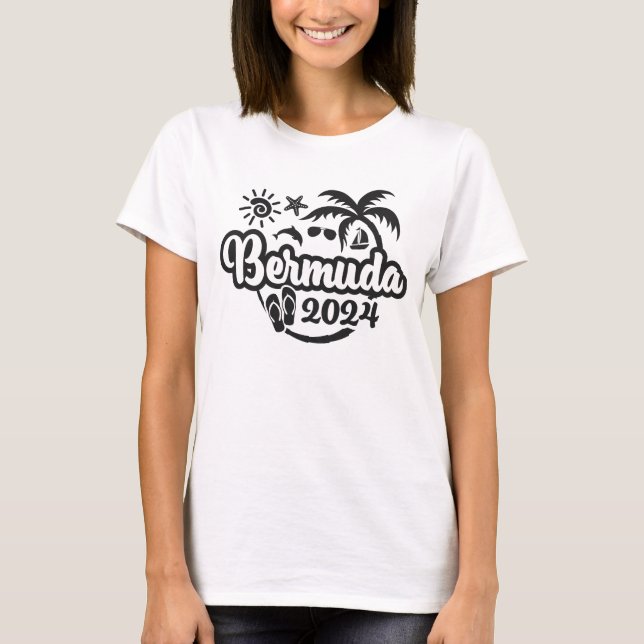 Camiseta 2024 Férias ou Viagem das Bermudas (Frente)
