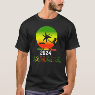 Camiseta 2024 Here We come Jamaica apresenta imagens em Jam