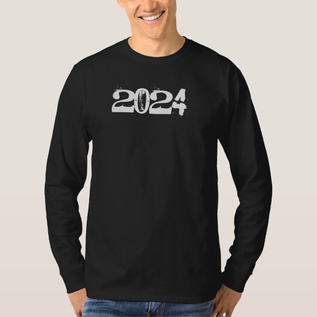 Camiseta 2024 Negro masculino (Frente)