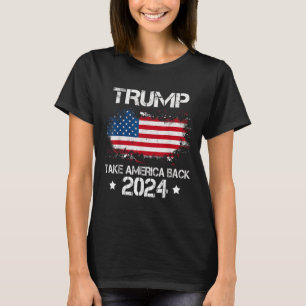 Camiseta 2024 Retomar A Eleição Americana De Bandeira