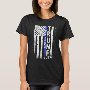 Camiseta 2024 Reverte O Blue American Flag Blue Line 4th Of