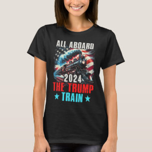 Camiseta 2024 Todos A Bordo Do Trem Comboio-Nos Bandeira Am