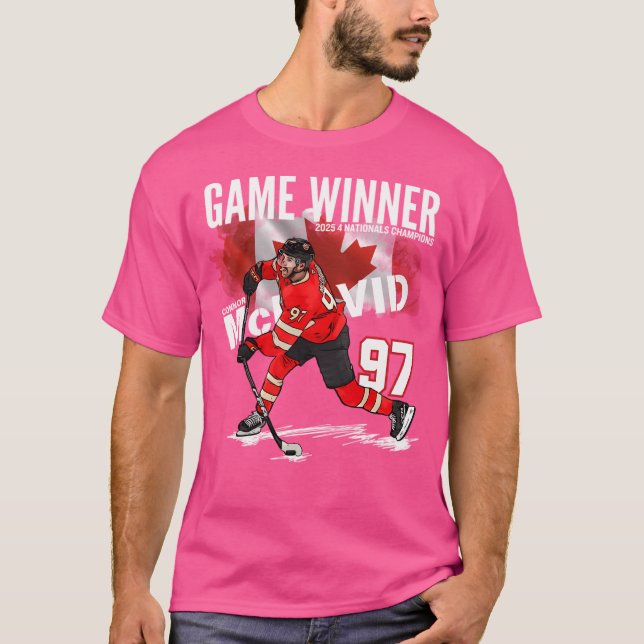 Camiseta 2025 Canadá 4 Campeões das Nações Connor-Mcdavid 9 (Frente)