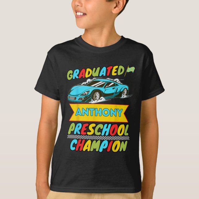 Camiseta 2026 Anthony Personalizado Último Dia De Pré-Escol (Frente)