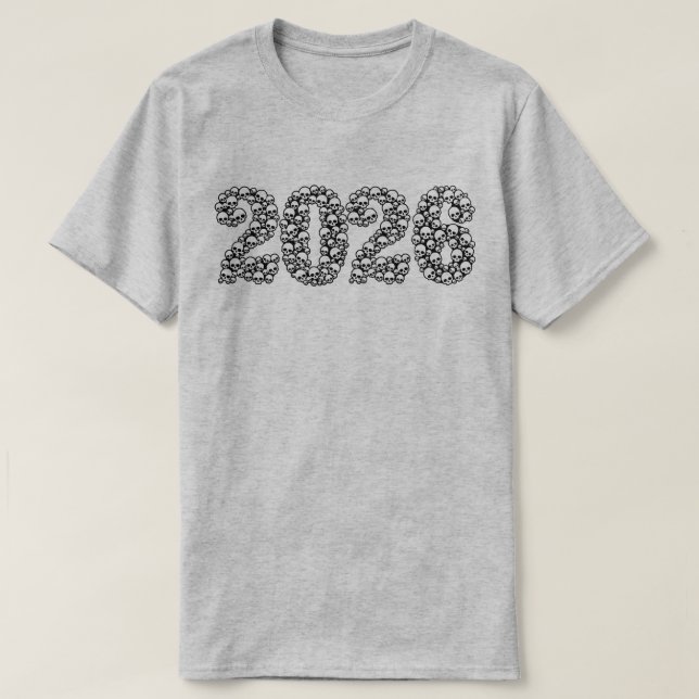 Camiseta 2026 em Caveiras (Frente do Design)