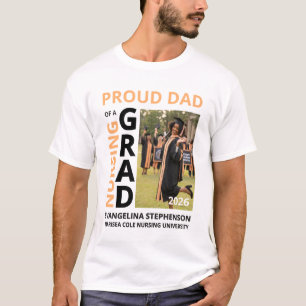 Camiseta 2026 Orgulhoso Pai de Graduado em Enfermagem