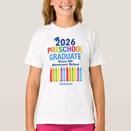 Camiseta 2026 Preschool Graduate Cute Custom Kids