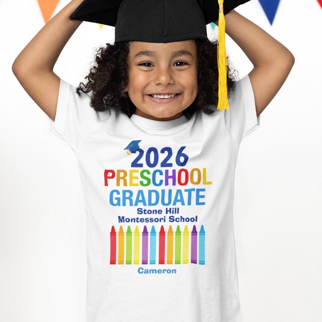 Camiseta 2026 Preschool Graduate Cute Custom Kids (Criador carregado)