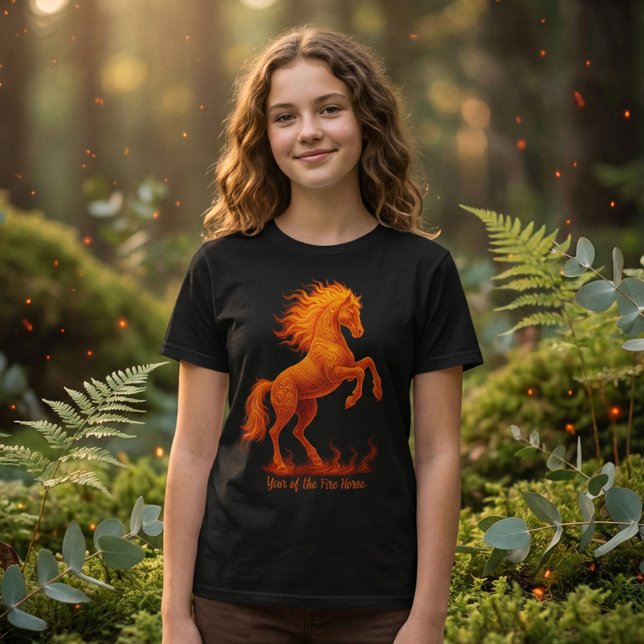 Camiseta 2026 Year of the Fire Horse Chinese Zodiac (Criador carregado)