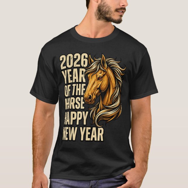 Camiseta 2026 Year Of The Horse Happy Chinese New Year Fire (Frente)