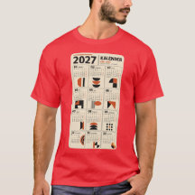 Camiseta 2027 – Calendário Inspirado no Bauhaus