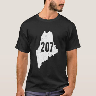 Camiseta 207 Maine State Area Code Outline Pride