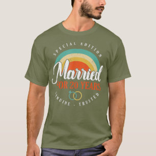 Camiseta 20 20 anos de Presente de Aniversário de Casament