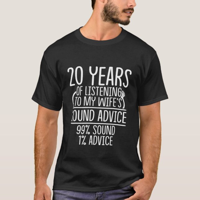 Camiseta 20 20 Anos De Presente De Aniversário De Casamento (Frente)