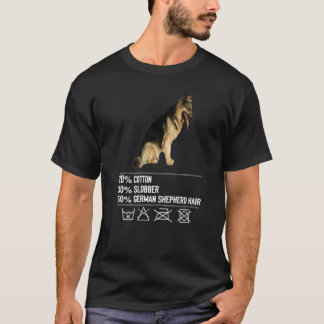 Camiseta 20 Algodão 30 Cabelo de German shepherd Slobber 50
