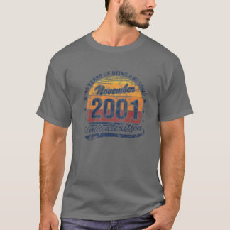 Camiseta 20 Aniversário De Novembro De 2001 20 Anos De Idad