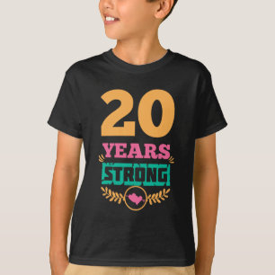 Camiseta 20 Aniversário do Presente Idea 20 Anos Forte
