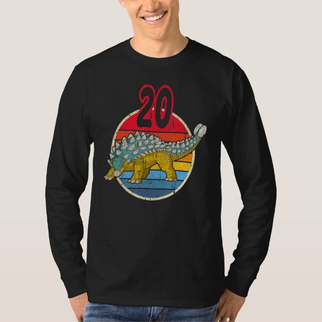 Camiseta 20 Aniversário I Família Ankylosaurus Magniventris (Frente)