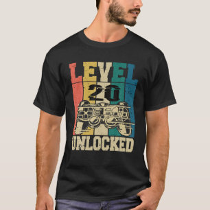 Camiseta 20 Aniversário Jogador De Jogos 20 Anos Nível 20 U