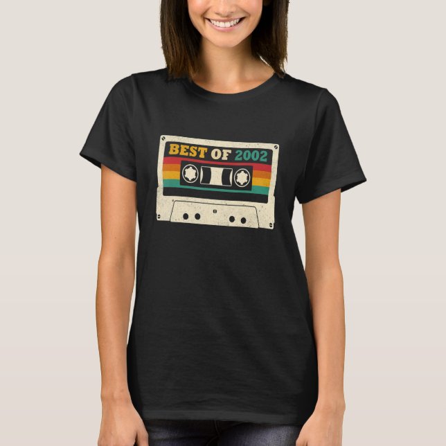 Camiseta 20 Aniversário Melhor De 2002 Cassette Tape 20 Ano (Frente)