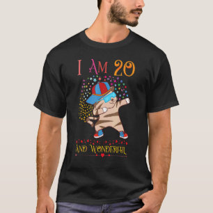 Camiseta 20 Aniversário para a Dabbing Cat Women 20 Anos O