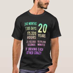 Camiseta 20 Anos De Casamento De 20 Engraçado