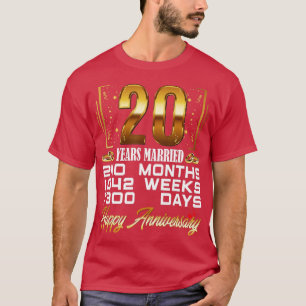 Camiseta 20 Anos De Casamento De 20 Engraçado