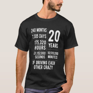 Camiseta 20 Anos De Casamento De 20 Engraçado