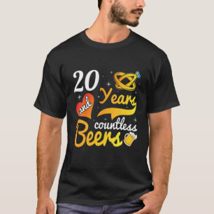 Camiseta 20 Anos Incontáveis Beers Casado Marido Wif