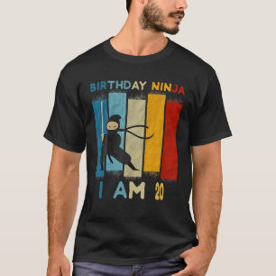 Camiseta 20 Birthday Boy Ninja Lover 20 Anos Engraçado B