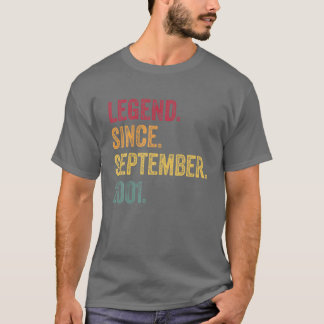 Camiseta 20 Birthday Gift Legend Desde Setembro De 2001 Vin