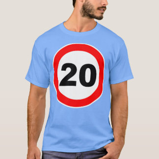 Camiseta 20 Birthday Gift Road Sign aniversário