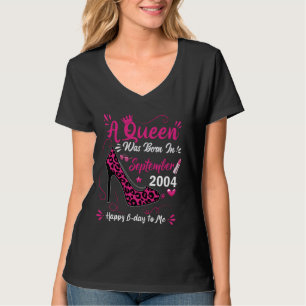 Camiseta 20 Birthday High Heel Uma Rainha Foi Nascer Em Sep