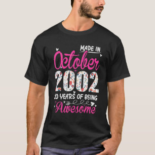 Camiseta 20 Birthday Incrível Desde Outubro De 2002