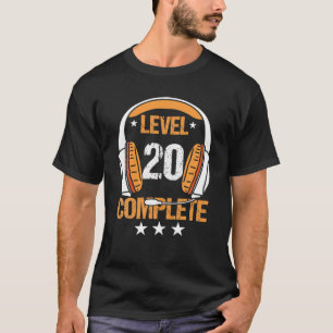 Camiseta 20 Birthday Legal Headset Gamer Boys Men Nível 20