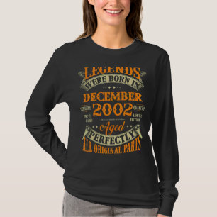 Camiseta 20 Birthday Legends Nascer Em Dezembro De 2002 20 