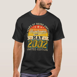 Camiseta 20 Birthday maio 2022 20 Anos Nascer 2002 Limited