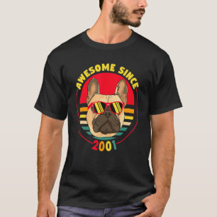Camiseta 20 Birthday Retro French Buldog Incrível Desde 2