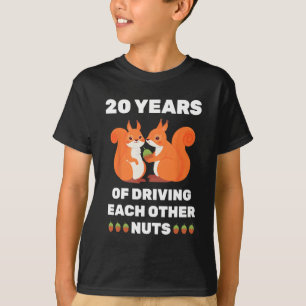 Camiseta 20 de 20 anos Casal Engraçado de Casamento por