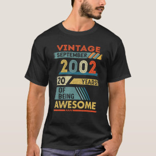 Camiseta 20 de Aniversário de 20 anos Vintage setembro de 2