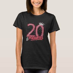 Camiseta 20 e Fabulosa 20 de Aniversário Mulheres Diamante