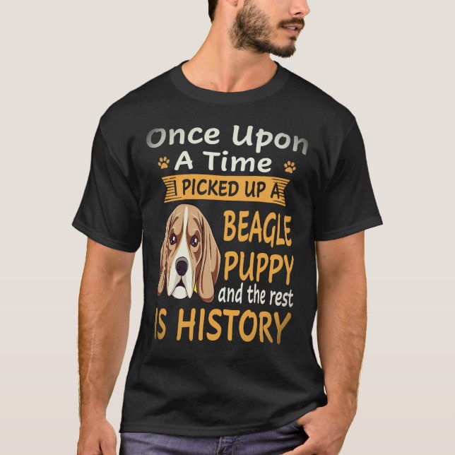 Camiseta 20 Era Uma Vez -  Beagle Cachorrinho Beagle (Frente)